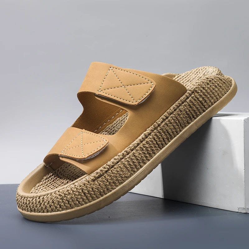 Fashion and Comfortable Soft Sole Wear Resistant Footwear Summer New Men's Slippers Thick Sole Home One Word Sandals and Slipper