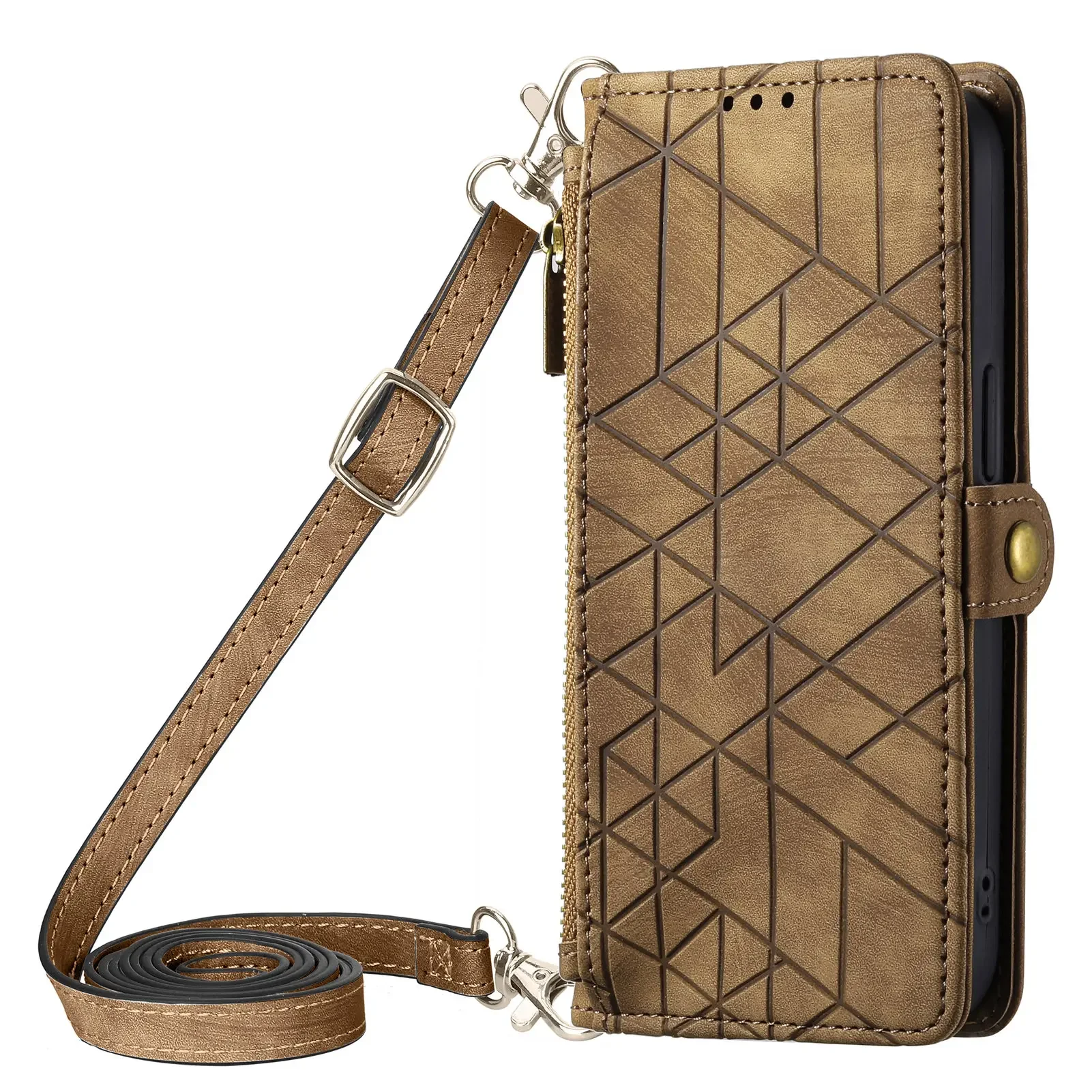 Crossbody Zipper Wallet Leather Case For Samsung Galaxy S23 FE S24 Ultra S21 Plus A55 A15 A35 A25 A54 A14 A34 A24 Lanyard Cover