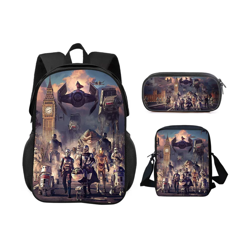 Star Wars backpack, pencil case, shoulder bag, 3Pcs Set, new fashionable and versatile design for both male and female students