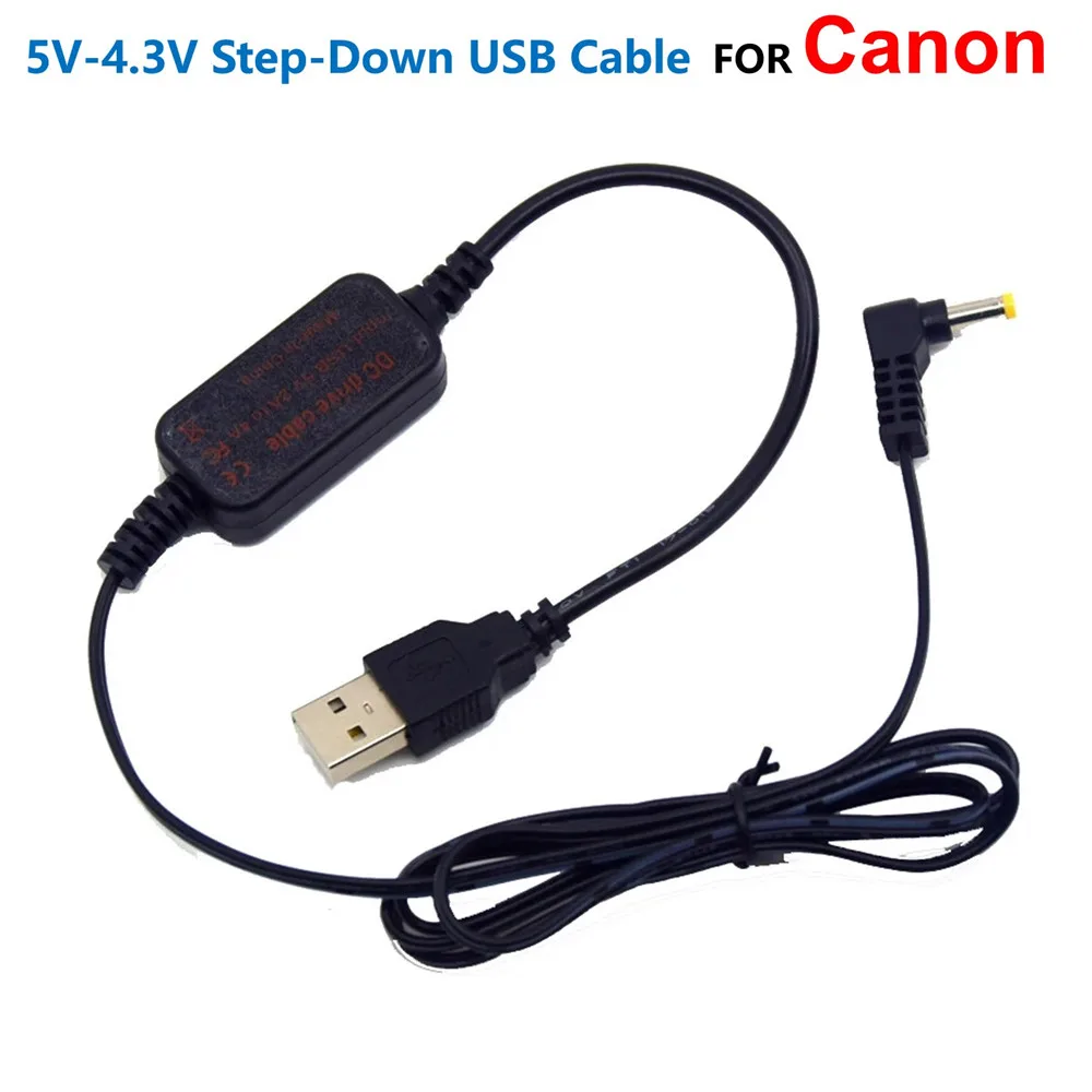 5V-4.3V Step-Down USB Cable Power Bank Charger CA-PS400 CA-PS500 CA-PS600 ACK600 ACK500 For Canon DR-70 DR-60 DR-40 DR-30 DR-10