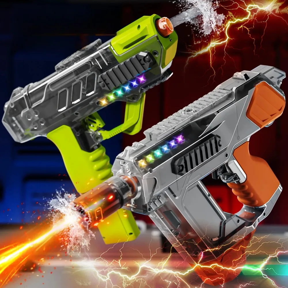 Zomerwaterpistool Automatisch continu elektrisch waterpistool met verlichting Pistool Zomer buitenzwembaden Stranden Speelgoed Kindercadeau