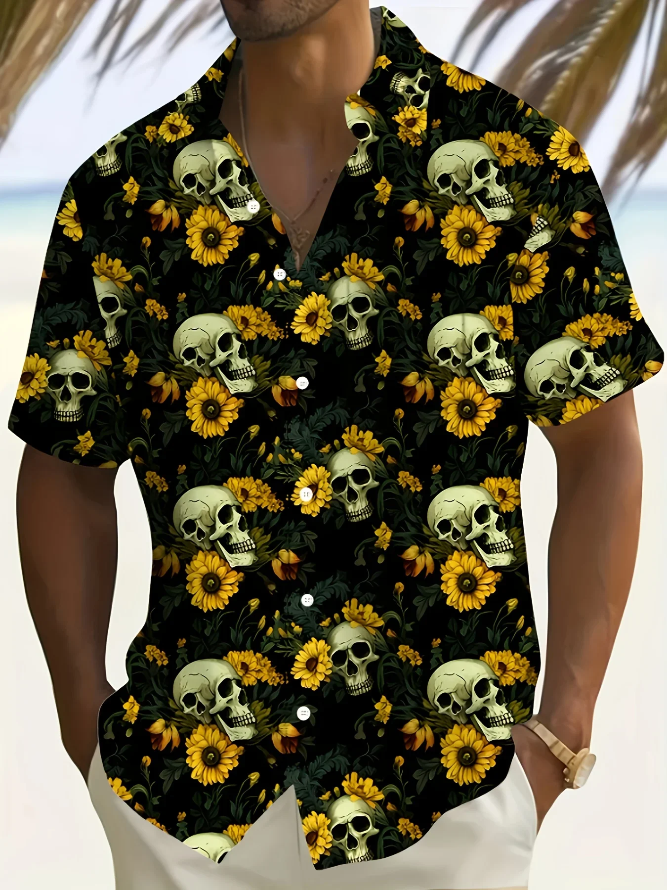 

Summer Fashion Men's Man Short Sleeve Hawaiian Shirt Vibrant Tropical Print Loose Fit Lightweight Holiday Party Tops
