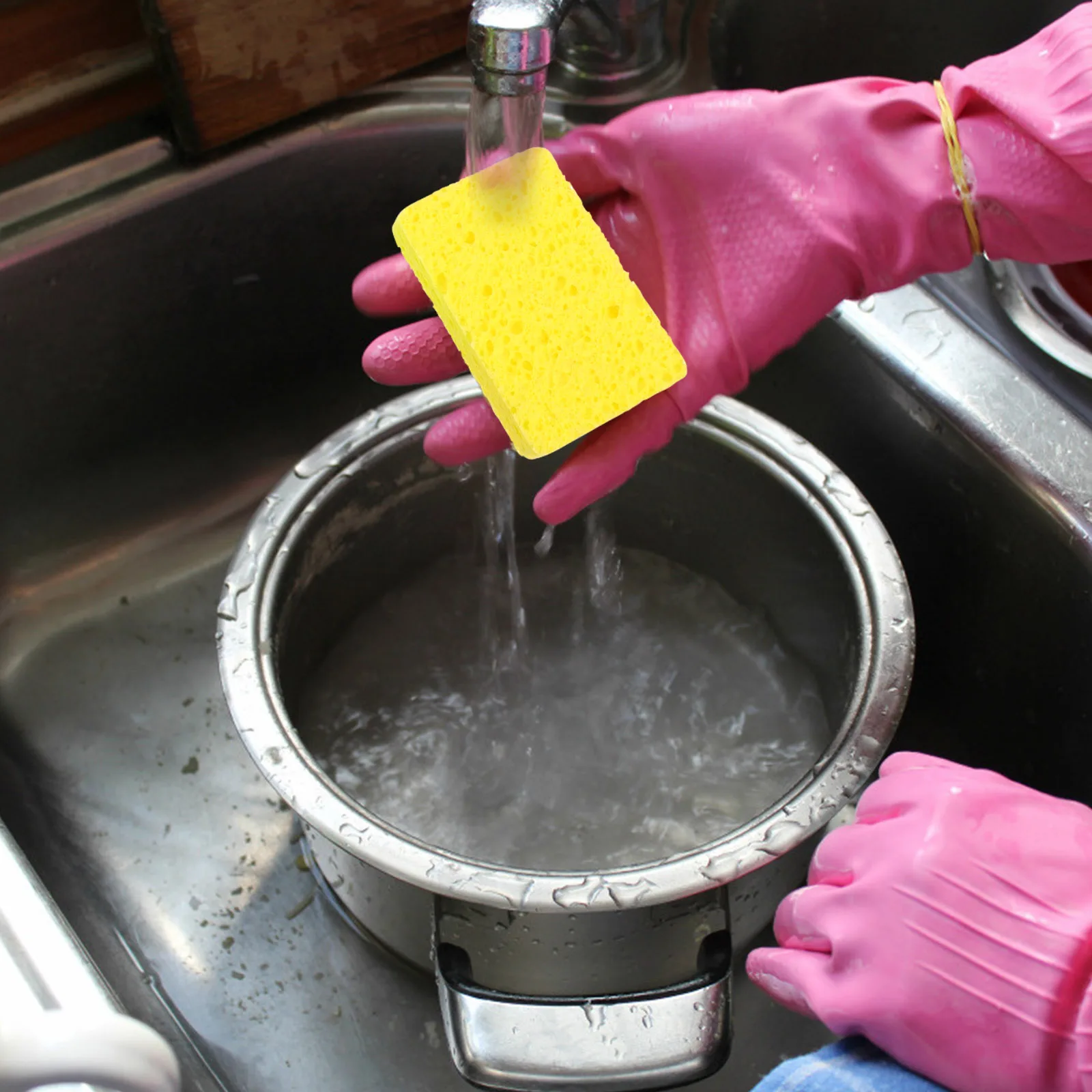 

12pcs Wood Pulp Sponge Dishcloths Multi-Functional Kitchen Cleaning Cloths Oil Removing Stain Resistant Durable Household Dish
