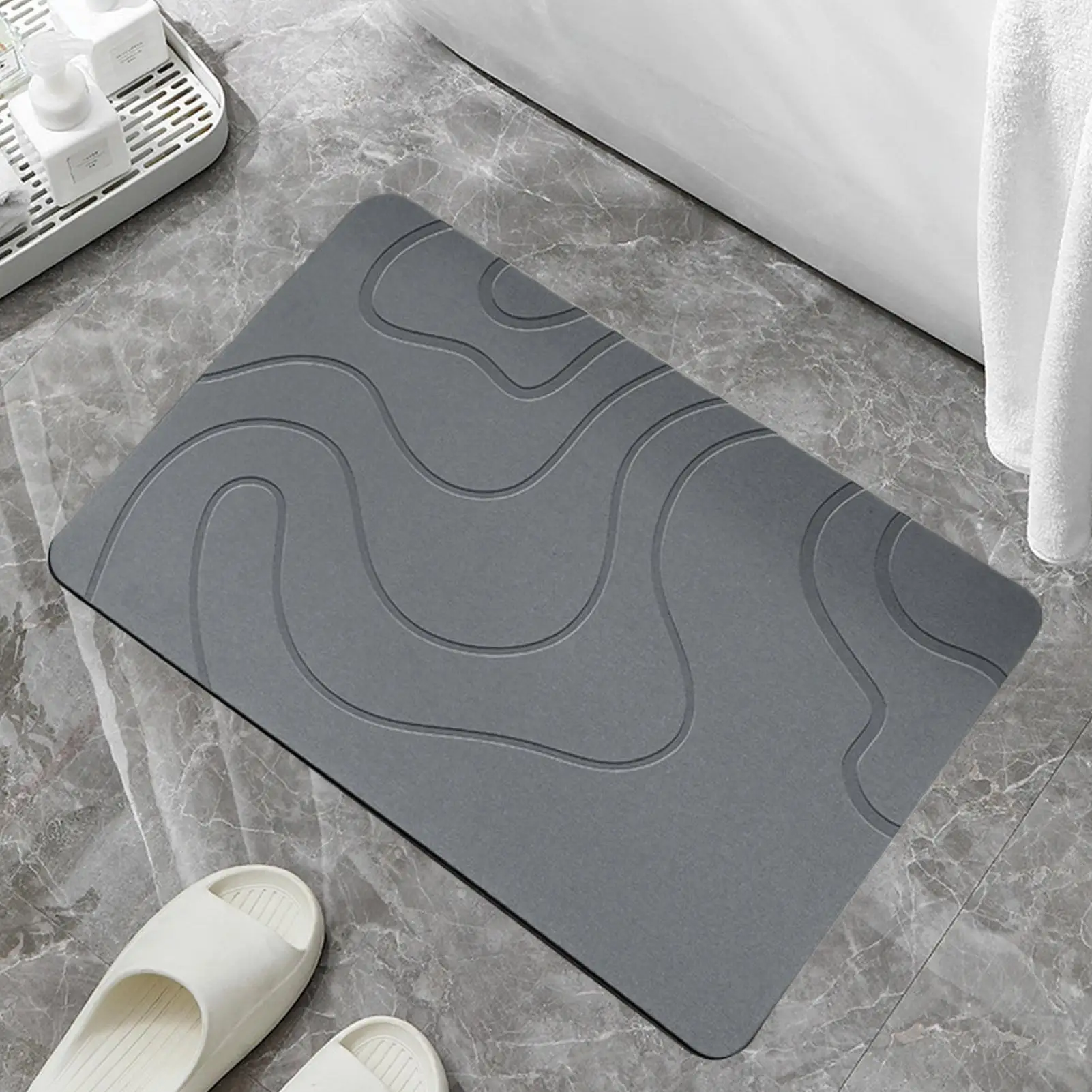 Absorbent Stone Bath Mat Toilet Foot Pad Entryway Rugs Indoor Bathroom Rugs Floor Mat Anti-Slip High Water Absorption Mat