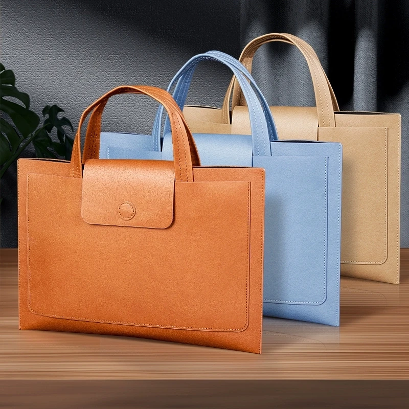 Women's PU Leather Briefcase A4 Document Bag Waterproof Hand Bag Ladies Business Bags For Documents A4 Portable Document Pouch