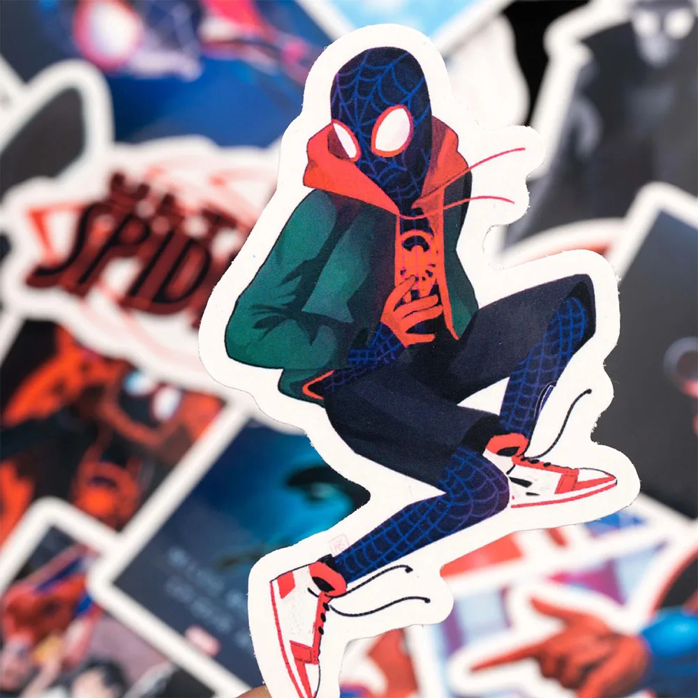 10/30/52pcs Disney Movies Spider Man Into The Spider Verse Stickers Cool Cartoon Decal Scrapbooking Laptop Toy Sticker for Kids