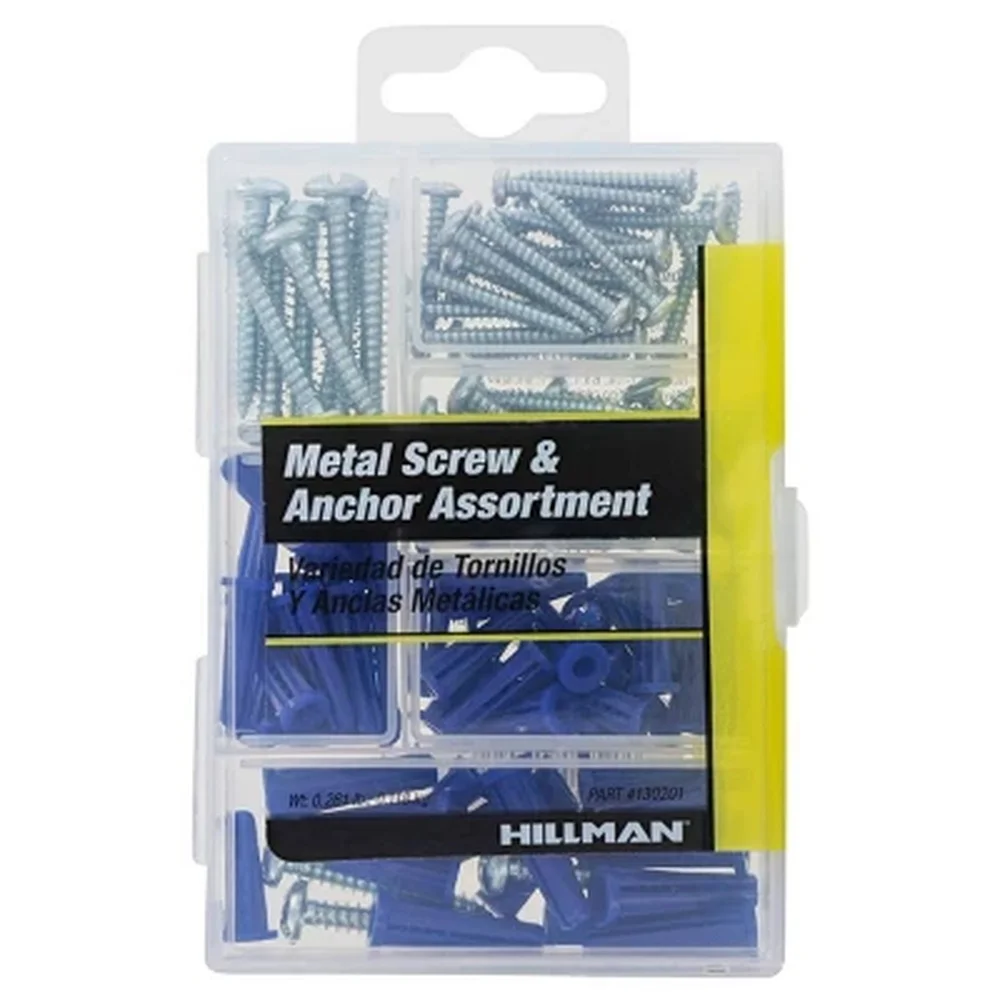 

72pc Plastic Anchors Screws Kit Concrete Brick Drywall Plaster Home Workplace Installation Rust Corrosion Resistant Pre-Drilling