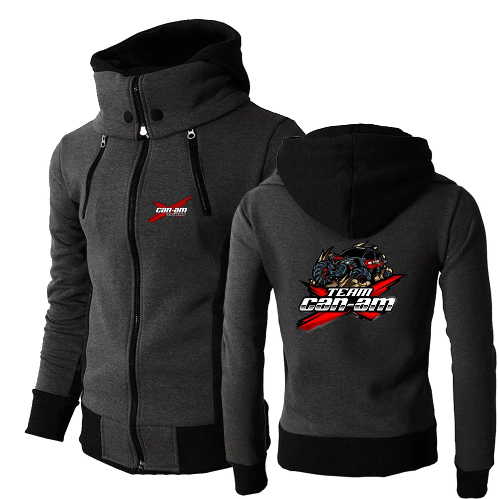 2022 Can Am Spyder Motorcycles Men's New Long Sleeves Print Jacket Warm Windproof Double Zipper Hooded Design Coats Pullover Top