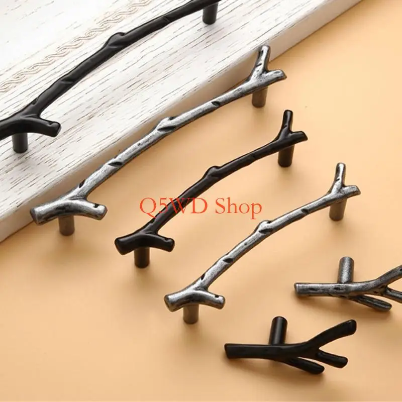 Q5WD Vintage Tree Branch Tay cầm Tủ quần áo Knob tủ kéo Tấm tủ kéo