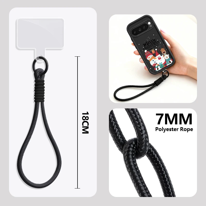 الحبل قضية الهاتف لجوجل بكسل 10 9 8 7 برو 8A 7A بكسل 9 10 برو XL عيد ميلاد سعيد نمط لينة سيليكون شريط للرسغ غطاء