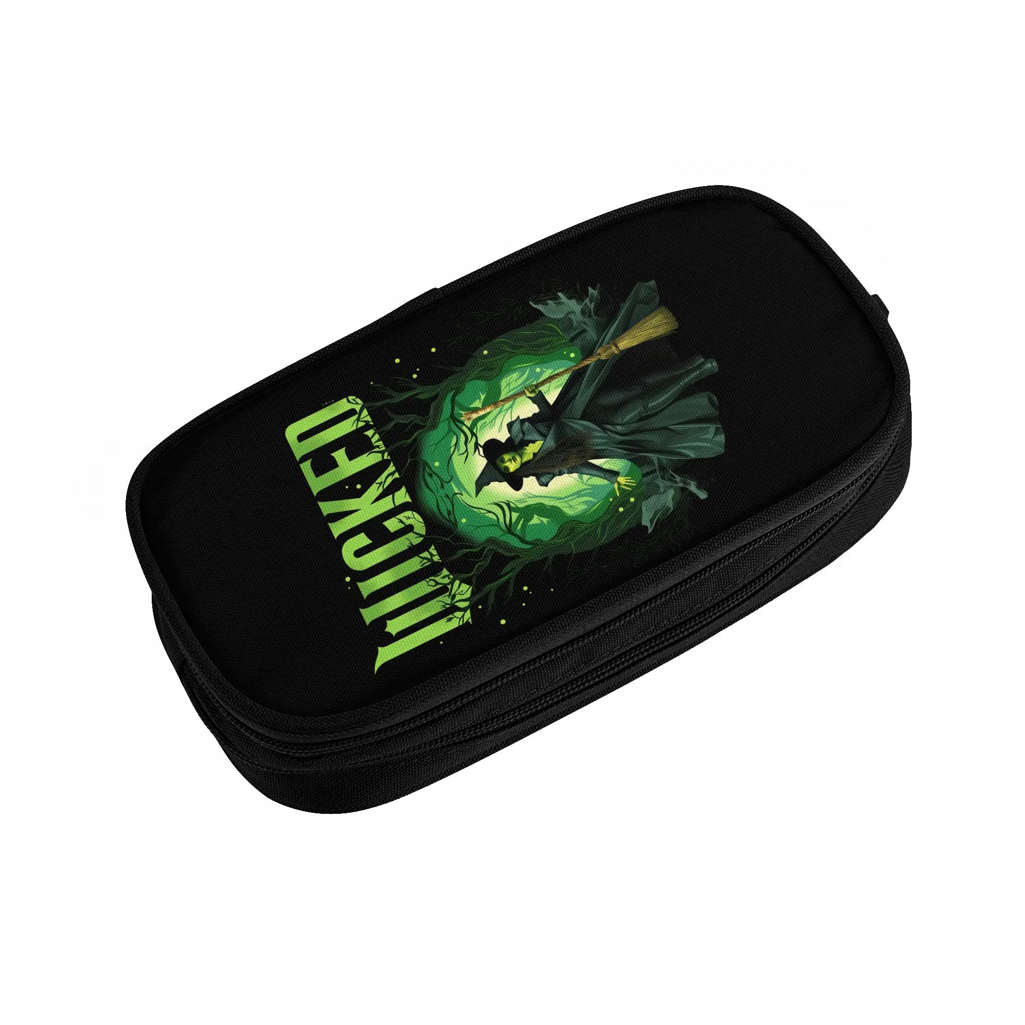 Pencil Cases for W-Wickeds Movie Broomstick Magic Wand Girls Boys Large Capacity Musical Wizard  Pen Box Bag School Supplies