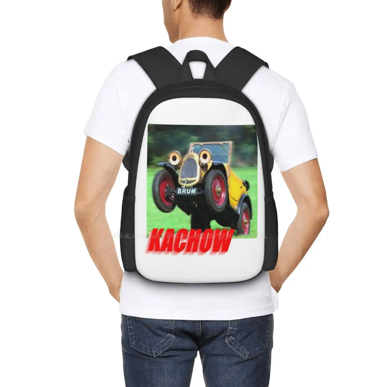 Kachow Pattern Design Laptop Travel School Bags Saying Kachow Kachow Lightning Kachow Cars Movie Kachow Kachow Mcqueen Kachow