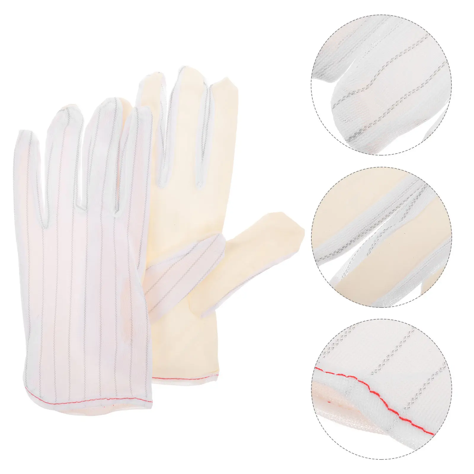 

10Pairs Anti-Static Gloves Heavy-Duty Wear-Resistant Breathable Non-Odor Labor Protection Gloves for Etiquette Performances