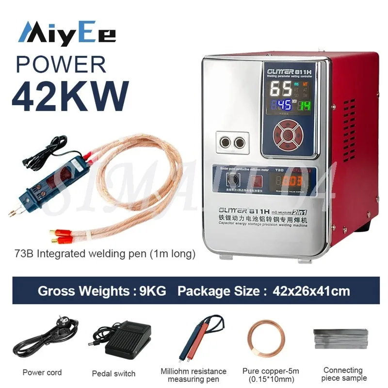 Spawarka punktowa przemysłowa 811H 42KW z podwójną funkcją i zintegrowanym pisakiem spawalniczym do akumulatorów 18650/21700/32650