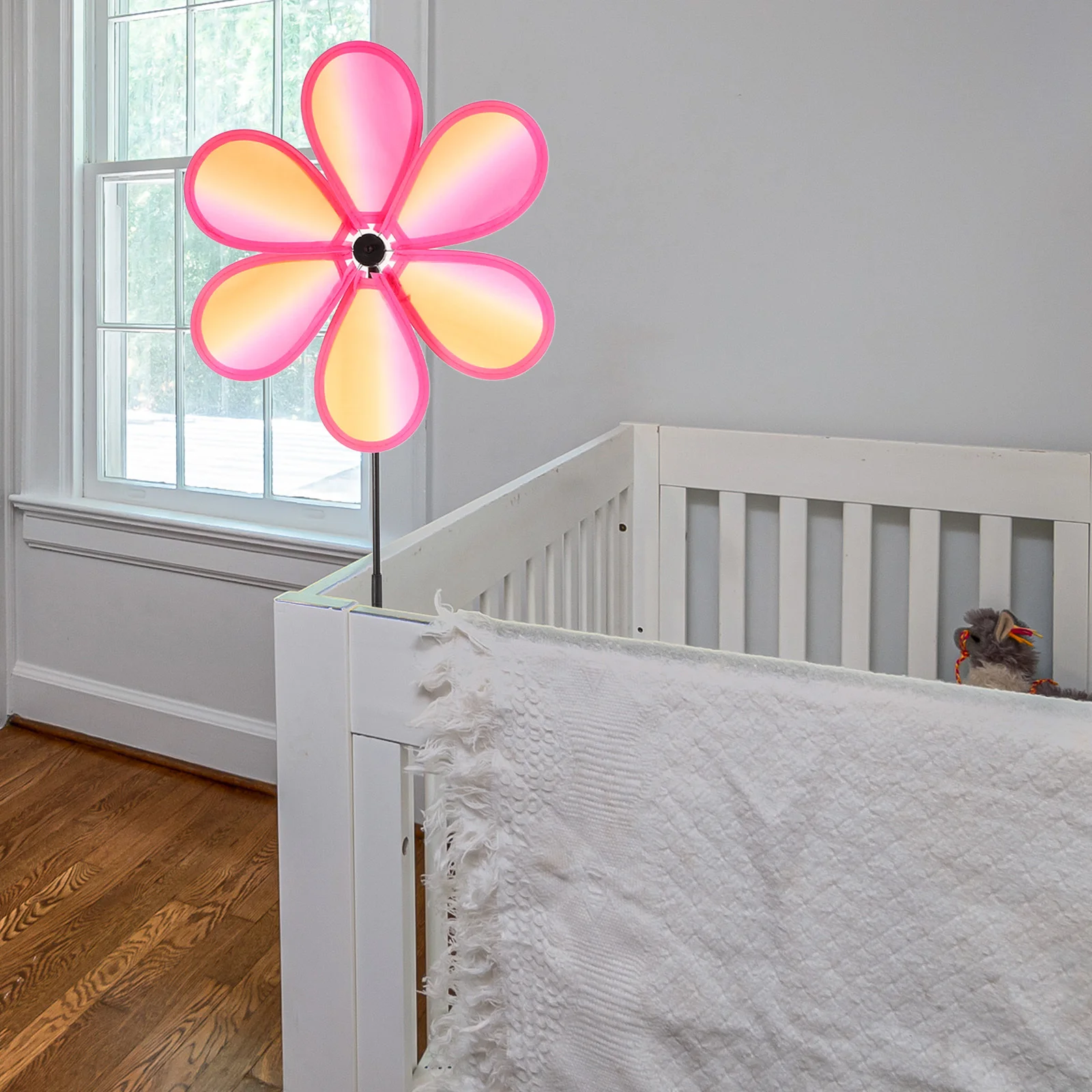 Cata-vento de tecido colorido portátil para crianças, leve, giratório, estaca decorativa para jardim, gramado ao ar livre