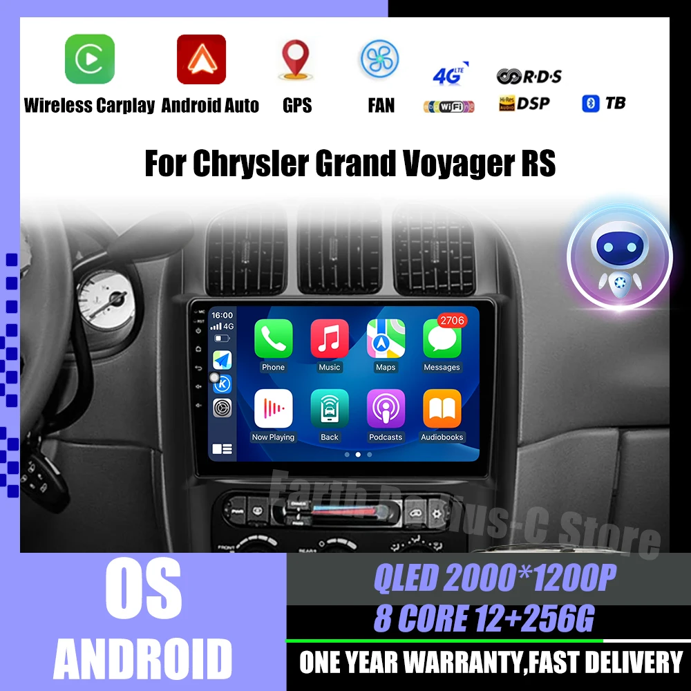 

Android OS System Car Radio Multimedia Player for Dodge Caravan 4 For Chrysler Grand Voyager RS 2000-2012 GPS Navi WiFi BT