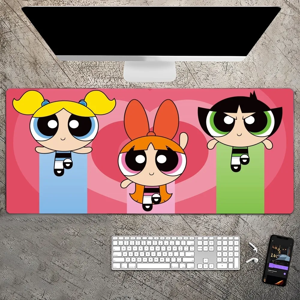 Imagem -05 - P-meninas Superpoderosas Mousepad Custom Skin Desktop Desk Mat Kawaii Gaming Acessórios Estudantes Writing Pad para pc Mesa de Computador o