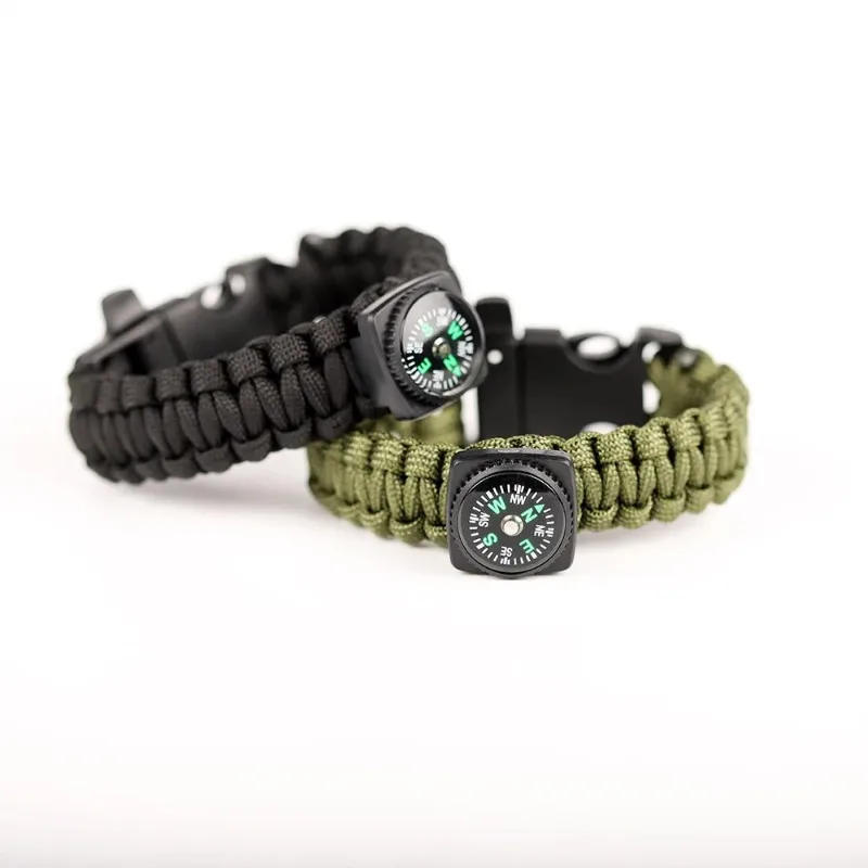 

Survival Bracelet Multifunction Paracord Wristband Loud Whistle Emergency Compass Bracelet Outdoor Tools For Camping Hiking