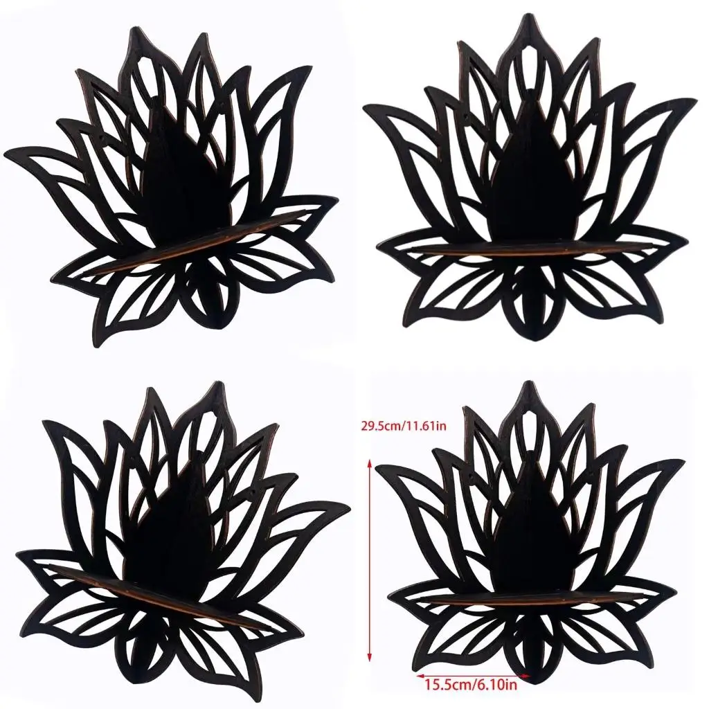 Hollowed Flower Wall Shelf Crystal Display Shelves Storage Rack Organizers