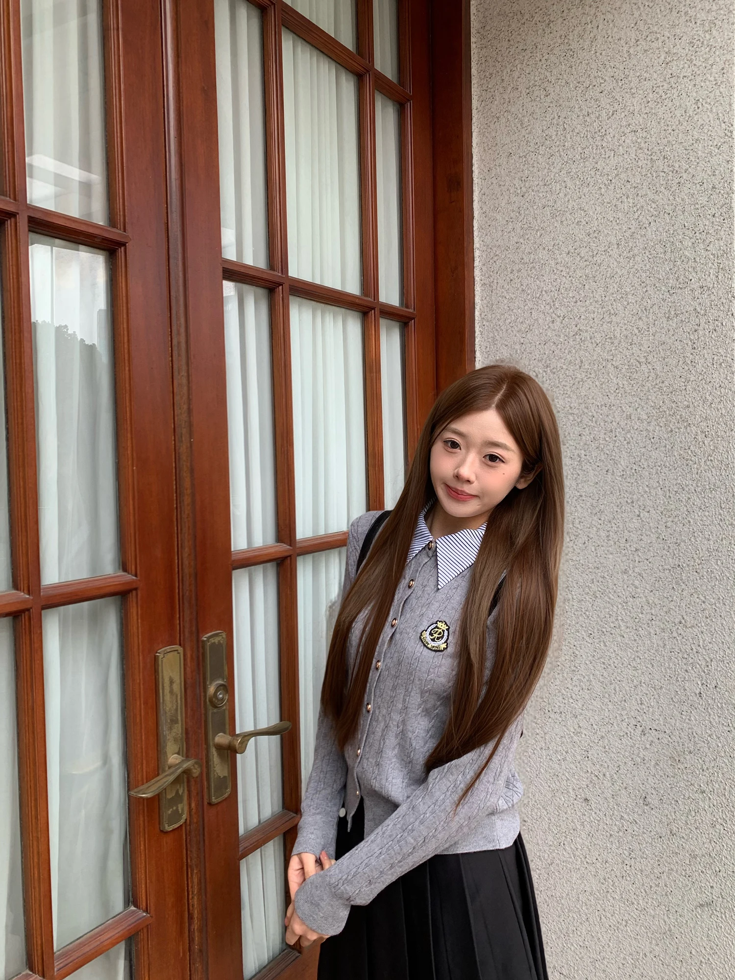 

OKJJ Ne Knitted Cardigan Women's Base irt Spring Season Fake Two-Piece Long Sve Pure Color Button Closure