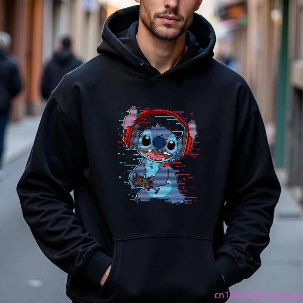 

Stitch Downtime Graphic Print Hoodie Men's Stitch Game Downtime Sweatshirt Top Game Lovers Hoodie