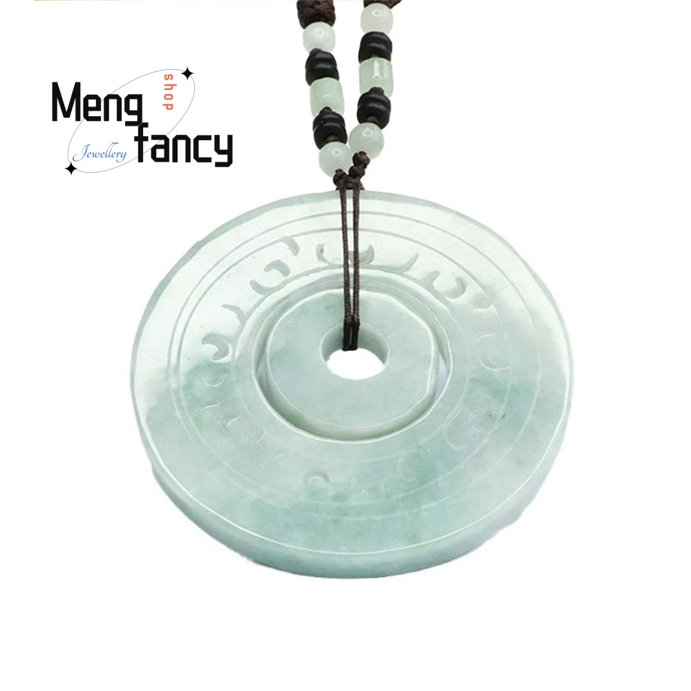 Natural Myanmar A-goods Jadeite Son Mother Button Exquisite Elegant Simple High-grade Pendant Antique Peace Button Holiday Gifts