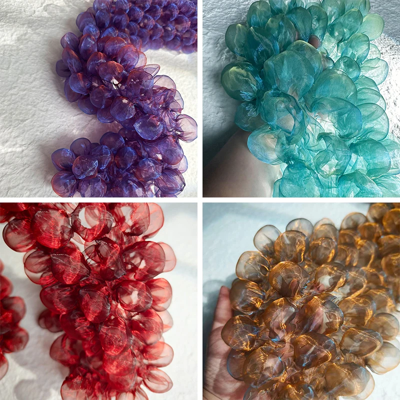 

80x20 см термоустановка пузырьковой пряжи ткань креативная лазерная перспектива 3D ткань из органзы для DIY шить модная одежда свадебное платье