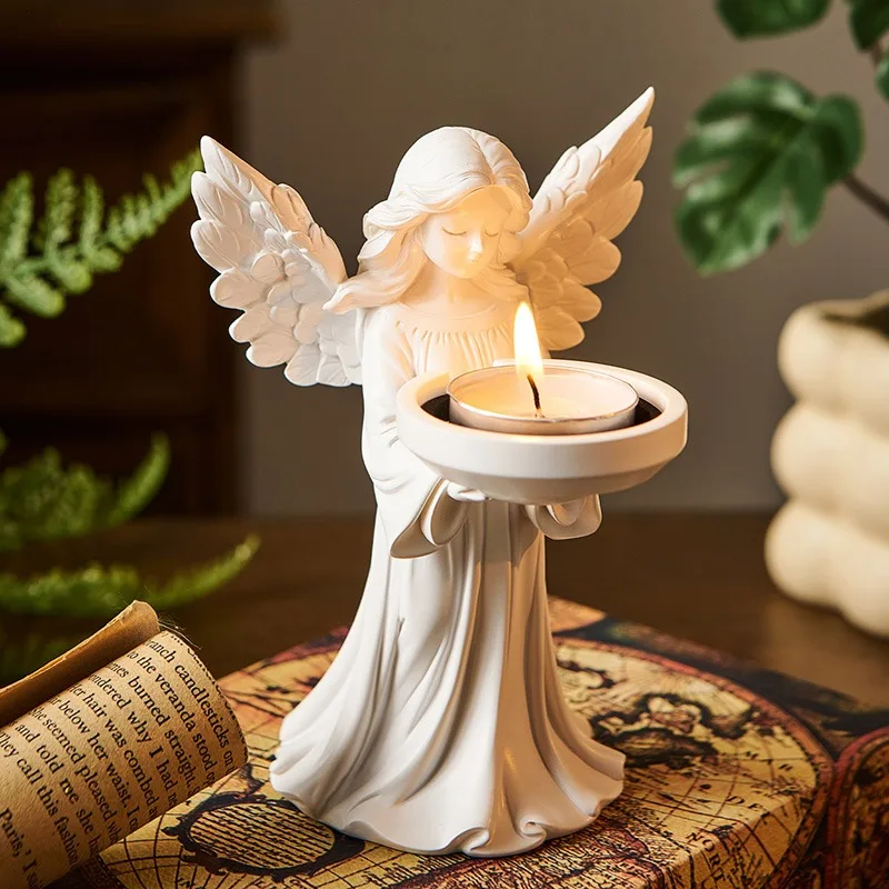 

European Angel Candle Holder Resin Candlestick Romantic Candlelight Dinner Prop Home Decoration