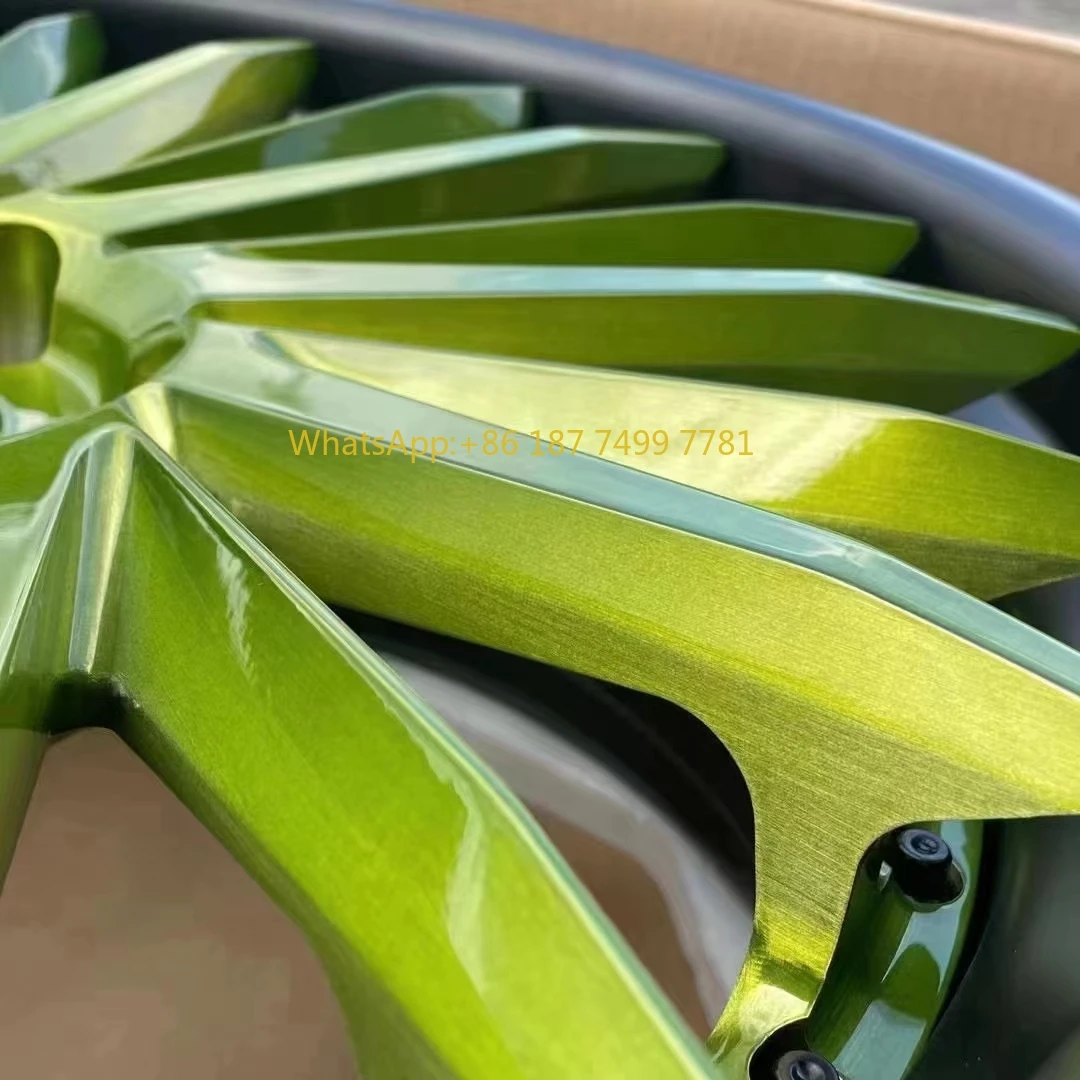 

Зеленые матовые кованые алюминиевые диски 6061-T6 для тюнинга автомобилей, 2 штуки, 18-24 дюйма