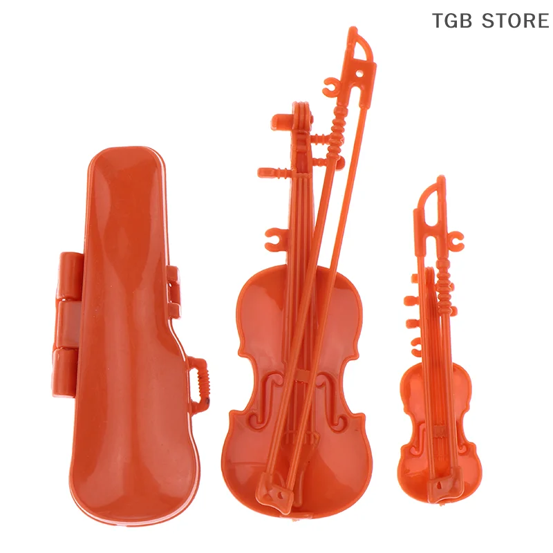 Decoración de instrumentos para casa de muñecas, juego de violín en miniatura Vintage, accesorios para fotos de microescena, juguetes para juego de imitación para niños