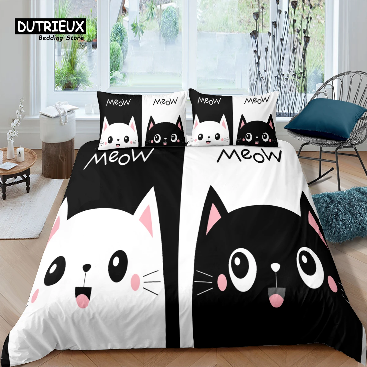 

Home Living Luxury 3D Couple Cat Print Bedding Set Duvet Cover Pillowcase Kids Bedding Set Queen and King EU/US/AU/UK Size