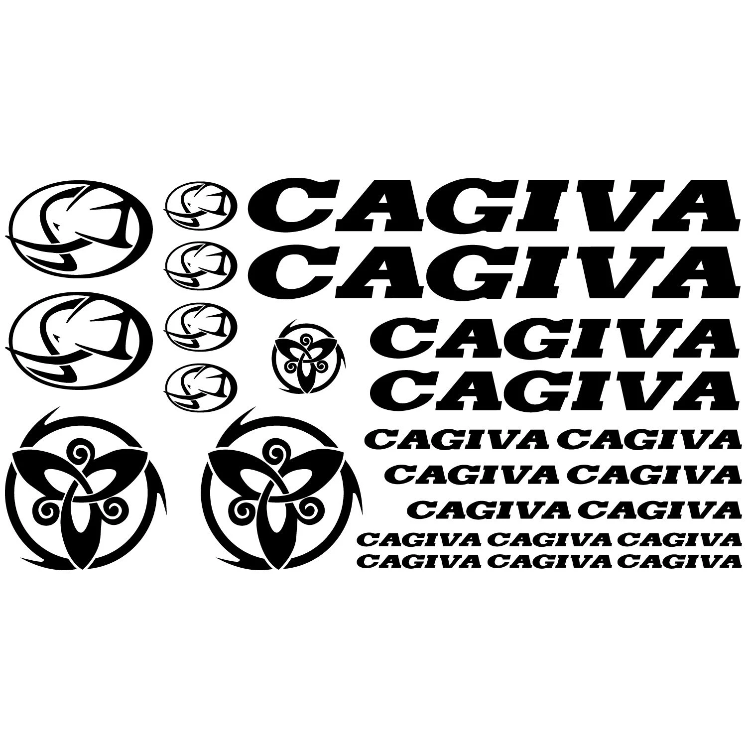 

For MAXI SET CAGIVA Vinyl Decal Stickers Sheet Motorcycle Tank High Quality