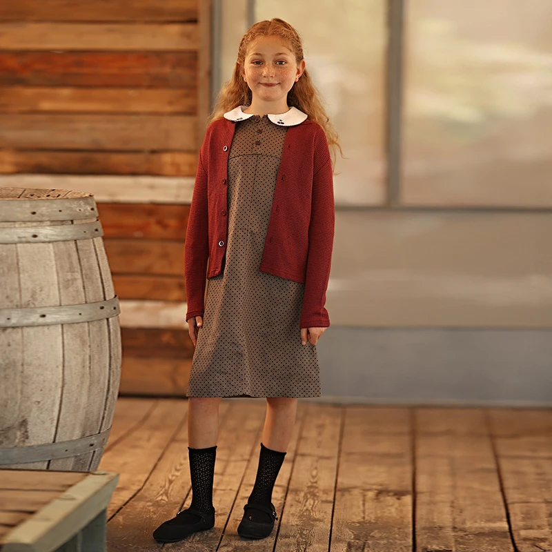 AA AW26 Maison Cherry Collection Children's Clothing Set - Boys Top Girls Dress Cardigan Baby Leggings in Tencel And Ribbed