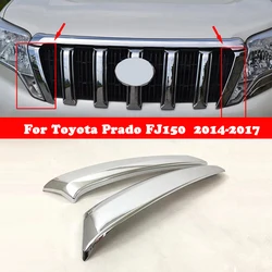 For Toyota Land Cruiser 150 Prado LC150 FJ150 2014-2017 Front Grille Side Trims Strips Protector Chrome Car Styling Accessories