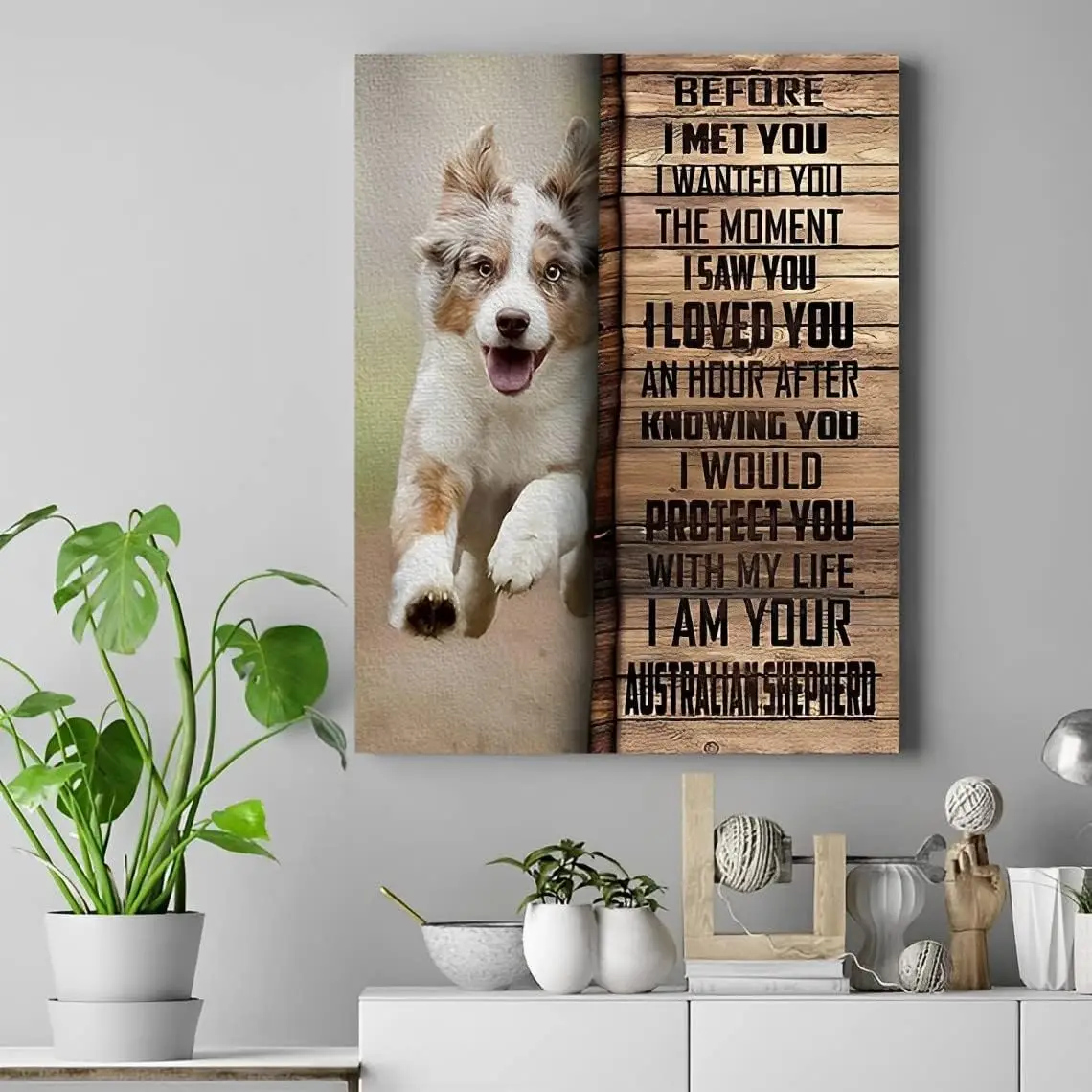 Australian Shepherd I Would Protect You with My Life for Dog Lovers Home Coffee Wall Decoration Retro Bar Garage Metal Tin Sign