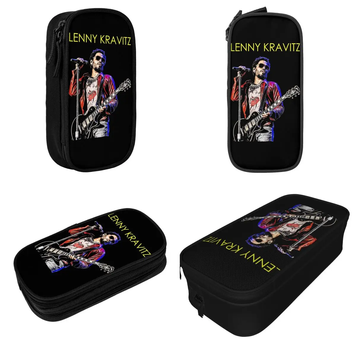 Large Capacity Pencil Case Lenny Kravitz Producer Music Office Accessories Double Layer Pencil Bag Women Makeup Bag Suprise Gift