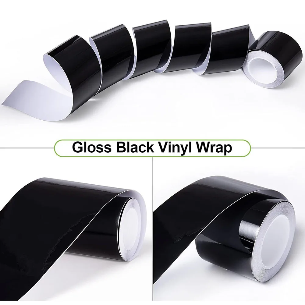 1 Roll Car High Gloss Black Door Sill Film Vinyl Stickers Wrap Kit For Black Out Chrome Delete Trim 5CMX10M 3CMX10M