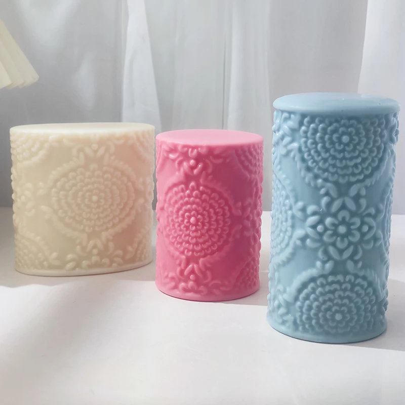 Rough carved pattern column mold aromatherapy candle style classic palace style luxurious art decoration ornament