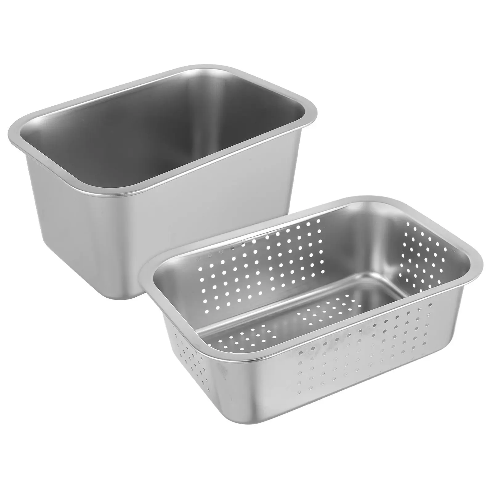 

1Set Stainless Steel Kitchen Sink Strainer Basket Fine Mesh Drain Filter for Vegetable Washing Fruit Rinsing Food Particle