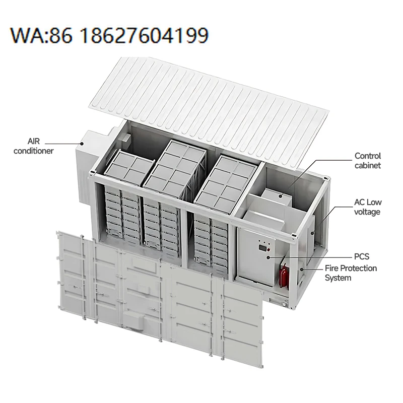 1MWh-10MWh BESS Container Solar System, IP55 Outdoor LiFePO4 Battery Long Lifespan Storage Cabinet