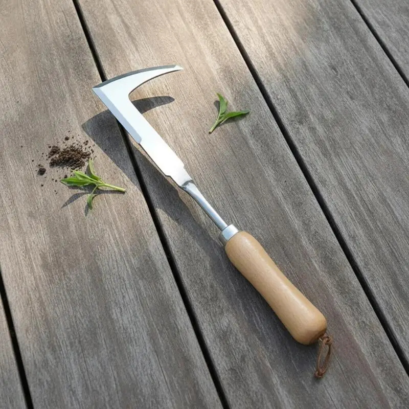 Durable L Shaped Weed Puller 13.5 Inch Stainless Steel Gap Weeding Tool for Outdoor Yard Driveway Weed Cleaning