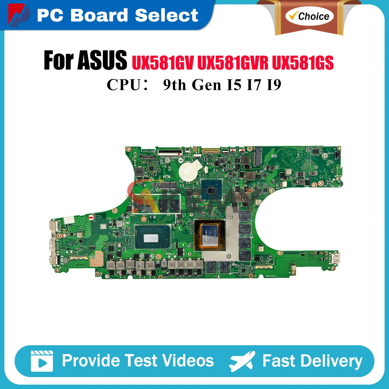 

UX581GV Материнская плата для ноутбука ASUS ZenBook UX581GS UX581GV VM581L UX581GVR UM581L UX581 Материнская плата для ноутбука с процессором I5 I7 I9