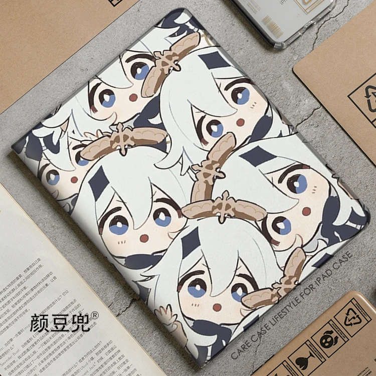 

Paimon Anime Genshin Impact For Samsung Galaxy Tab S7 FE 11 in 2021 S6 Case SM-T220/T225 Tri-fold stand Cover Galaxy Tab S6Lite