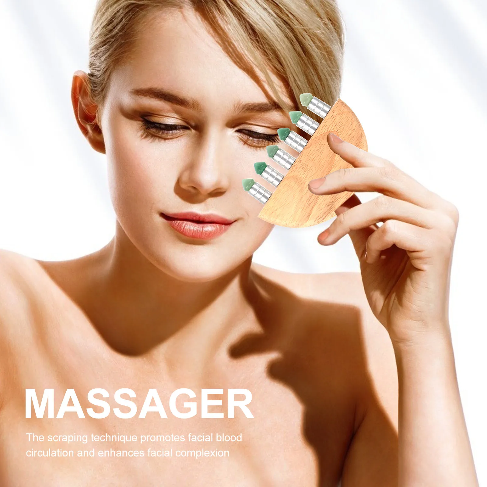 

1 шт. нефритовый скребок с гладкими краями для массажа тела, шеи, спины, рук, для домашнего и салонного использования, косметический массажный скребок