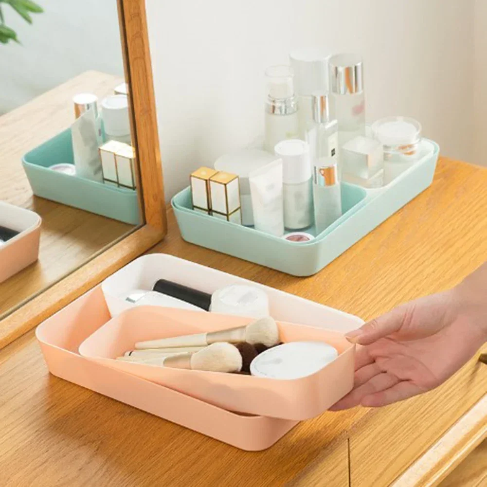 Caja de almacenamiento de gran capacidad, cajón de clasificación más claro, color azul oscuro, vajilla pequeña, Material plástico