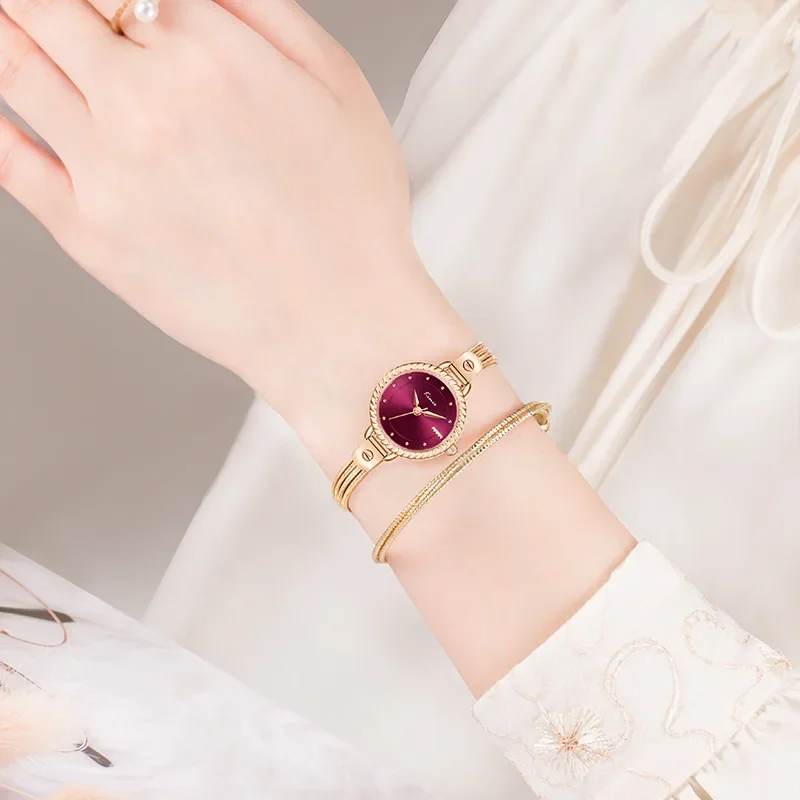 Reloj de pulsera de cuarzo para mujer, diseño de nicho de temperamento, moda simple, cadena