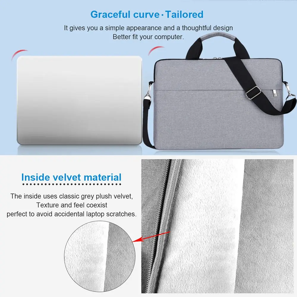 13.3 14 15.6 inch Ultra Thin Laptop Handbag Sleeve Case Notebook Cover Pouch Shoulder Bag For Lenovo HP Dell Asus Samsung