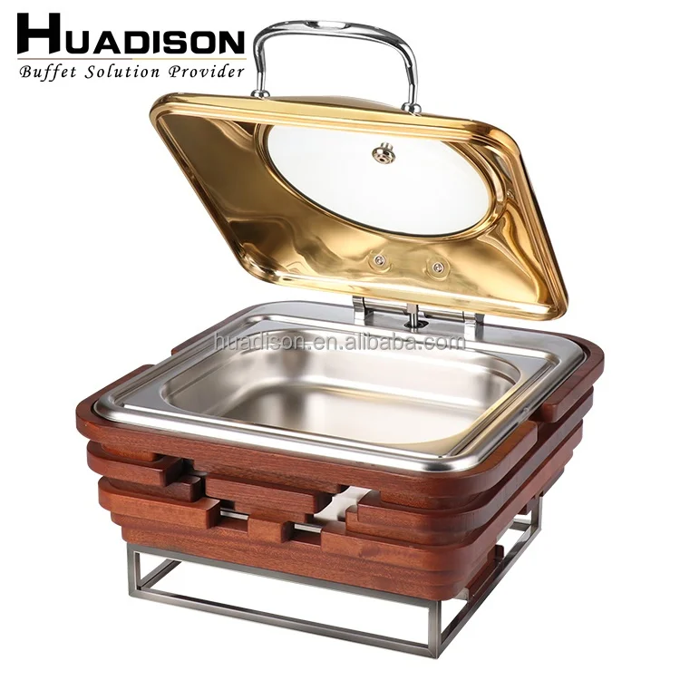 Huadison Restaurant Hotel Supplies Electric Stainless Steel Hotel Chafing Dish Catering 6L Buffet Chafer Set Food Warmer