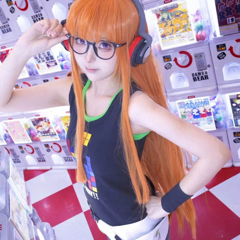 Anime Sakura Futaba Cosplay Costume Sleeveless Loose Vest Y2k Tops Casual Clothing Bag for Women Halloween Carnival Party Suits view 6