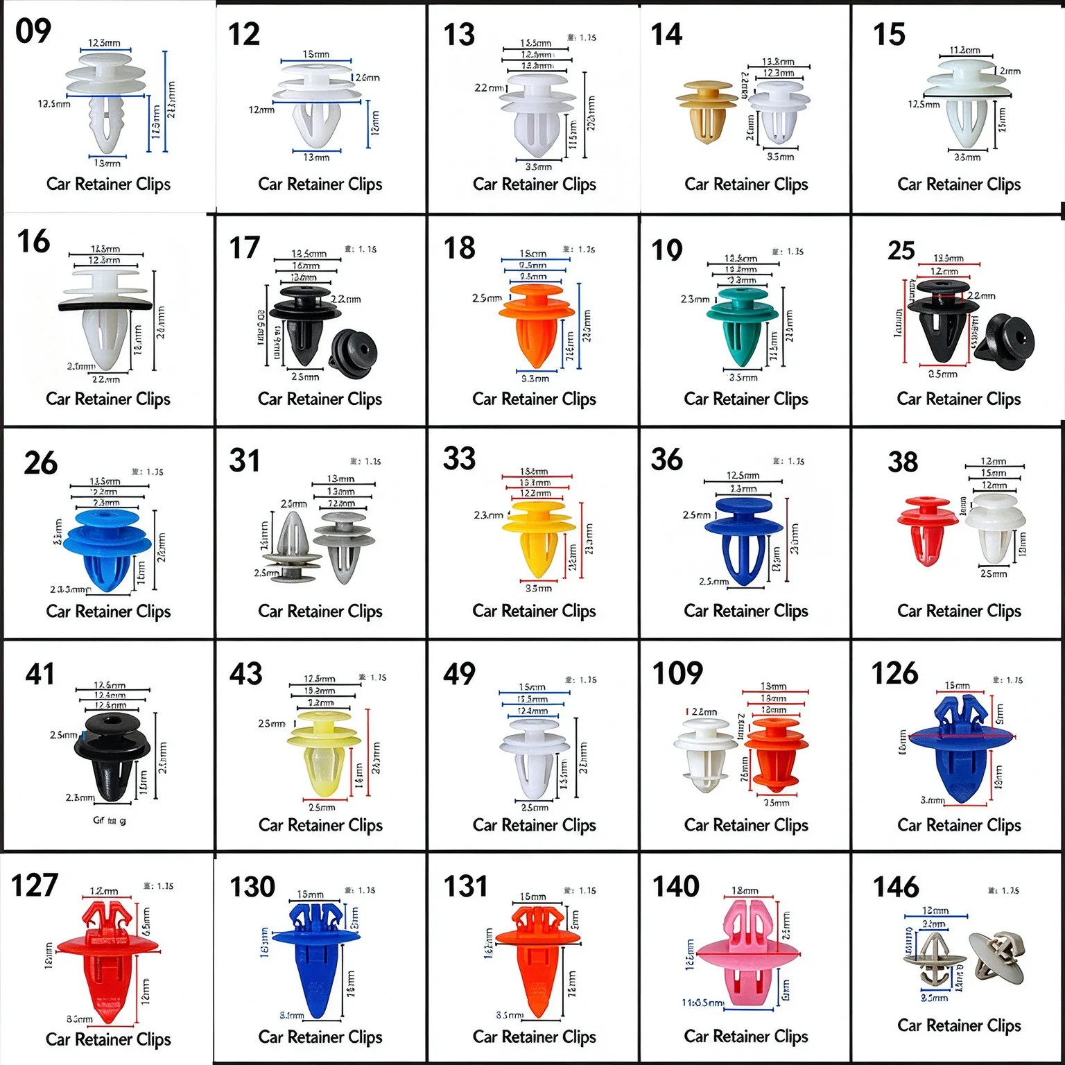 1000PCS Auto Fastener Clip Auto Door Interior Trim Panel Retainer Clips Plastic Car Rivet Fastener Clip General Accessories